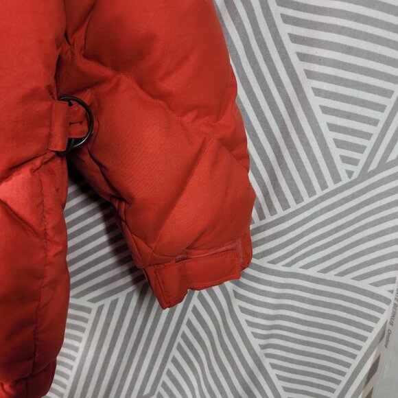 Eddie Bauer Goose Down Puffer Jacket Sz Medium Petite Red Orange Warm Winter - Picture 5 of 9